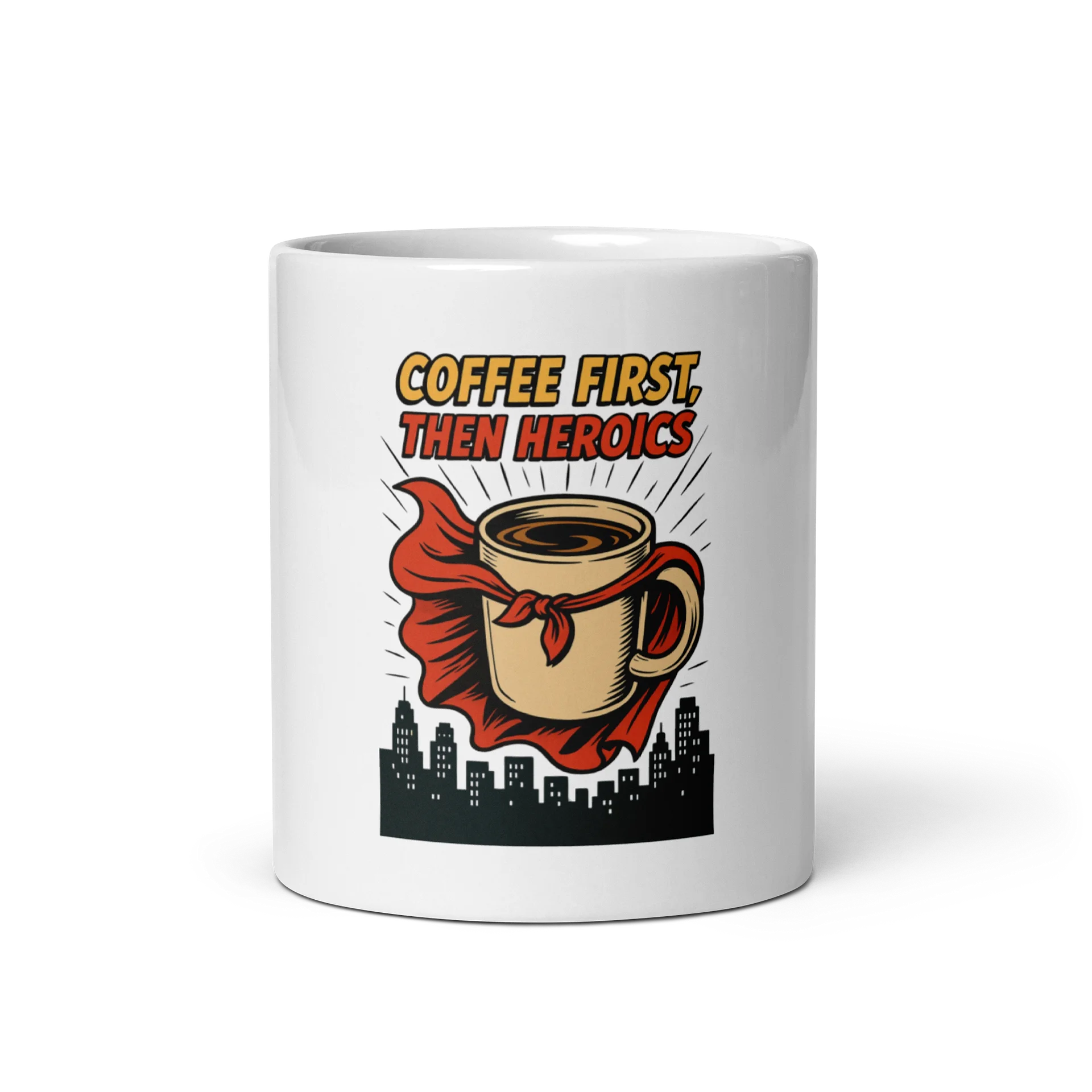 "Coffee First, Then Heroics" Superhero Ceramic Mug product image (1)