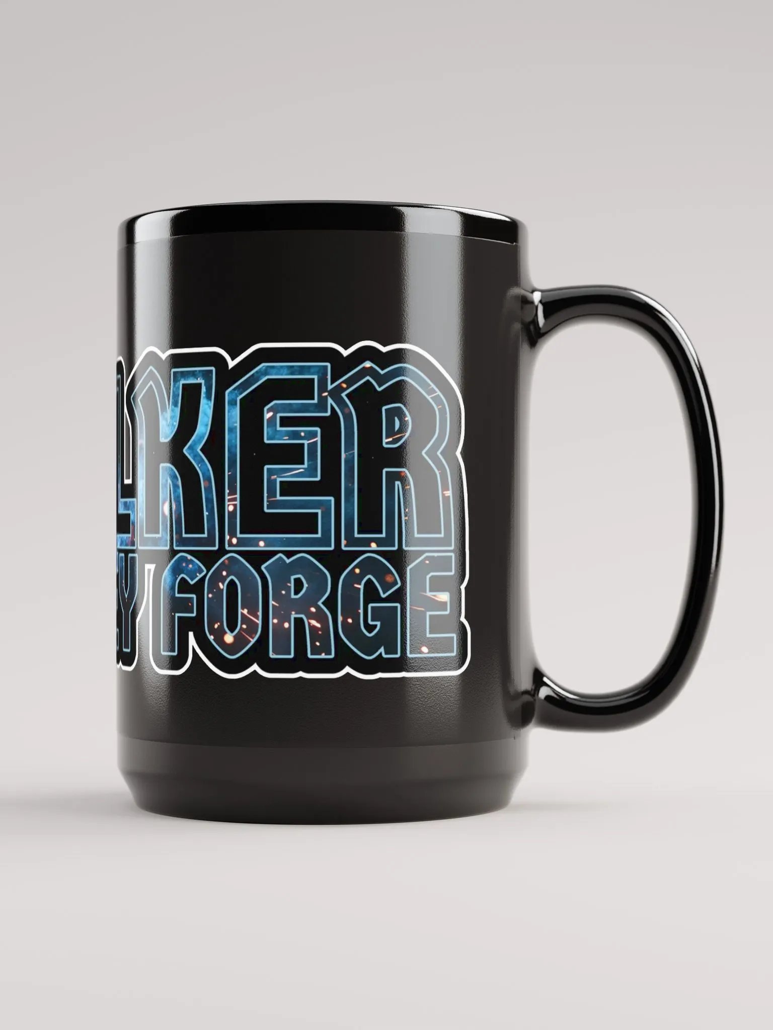 Forge-Inspired Black Glossy Mug product image (4)