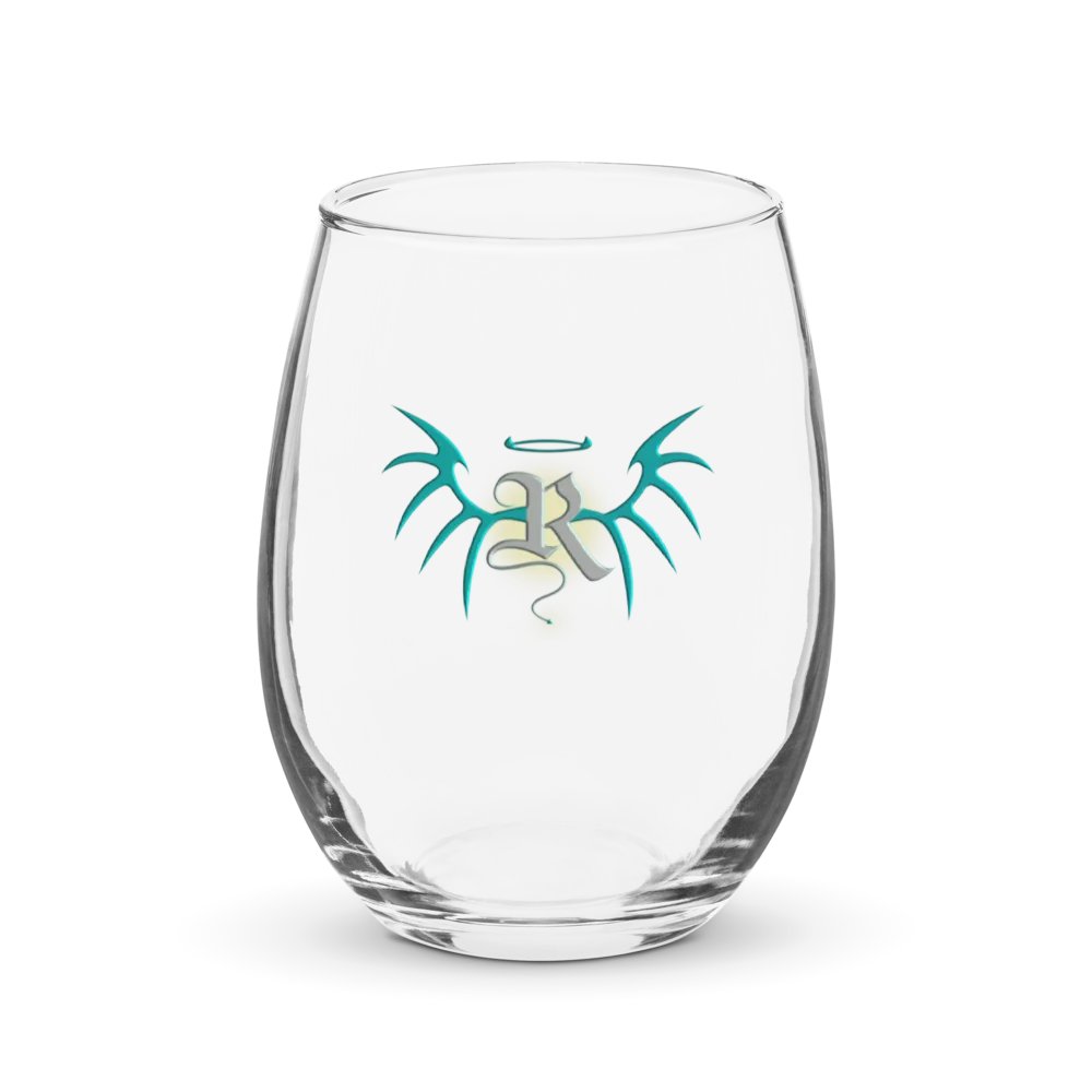 RafaZafar Logo Stemless Wineglass (silver aura) product image (1)