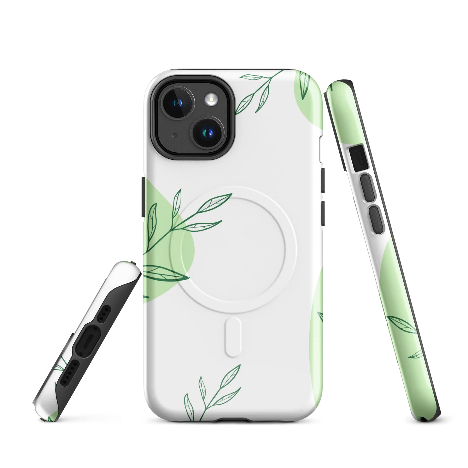 Stylish Tough Magnetic MagSafe® iPhone® Cases with Leaf Design, Eco-Friendly 14, 15, 16, 17, Pro, Pro Max, Plus Cases. product image (1)