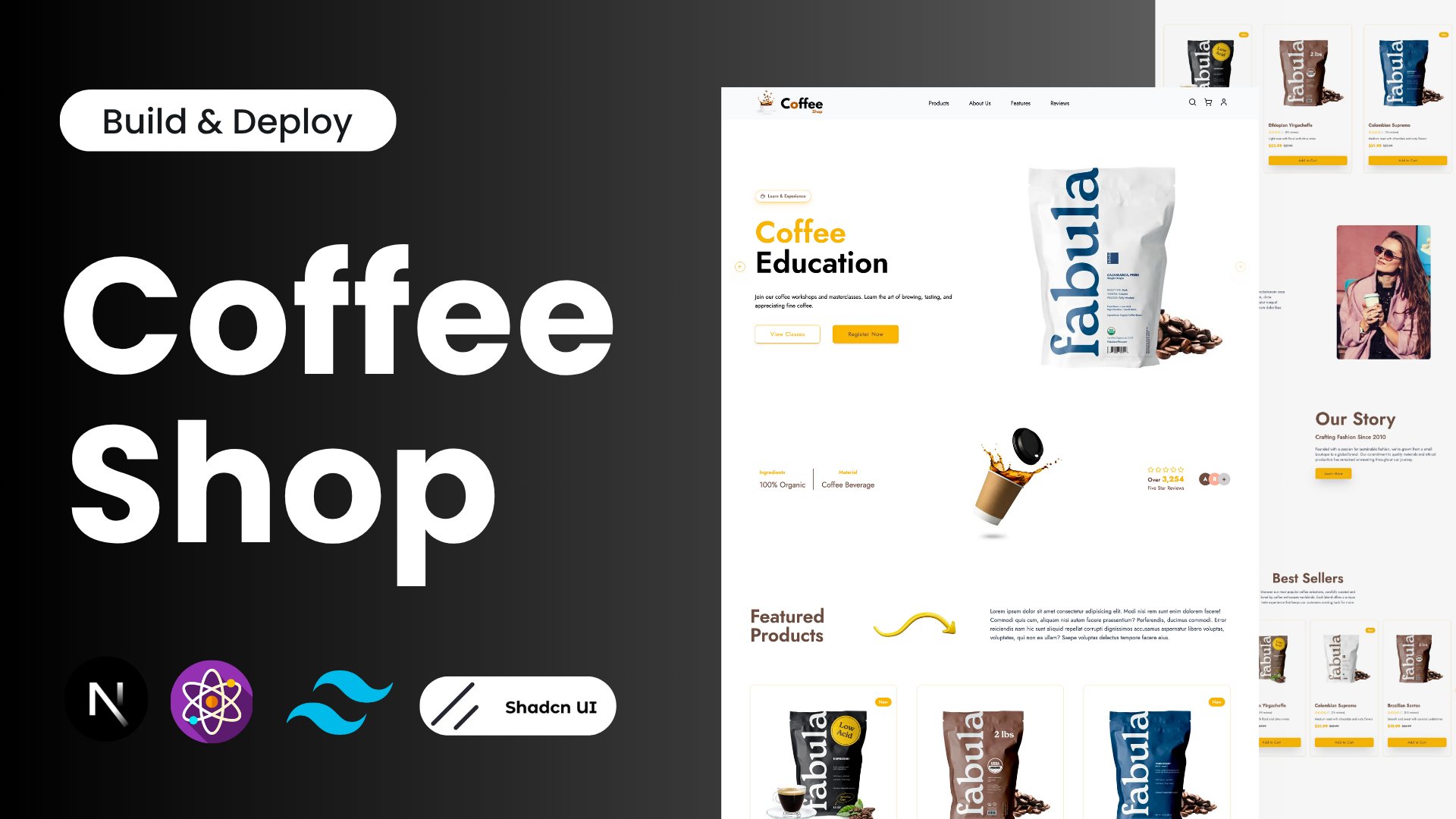☕ Build & Deploy a Coffee Shop E-Commerce Website with React, Next.js, TailwindCSS, Shadcn UI & AOS product image (3)