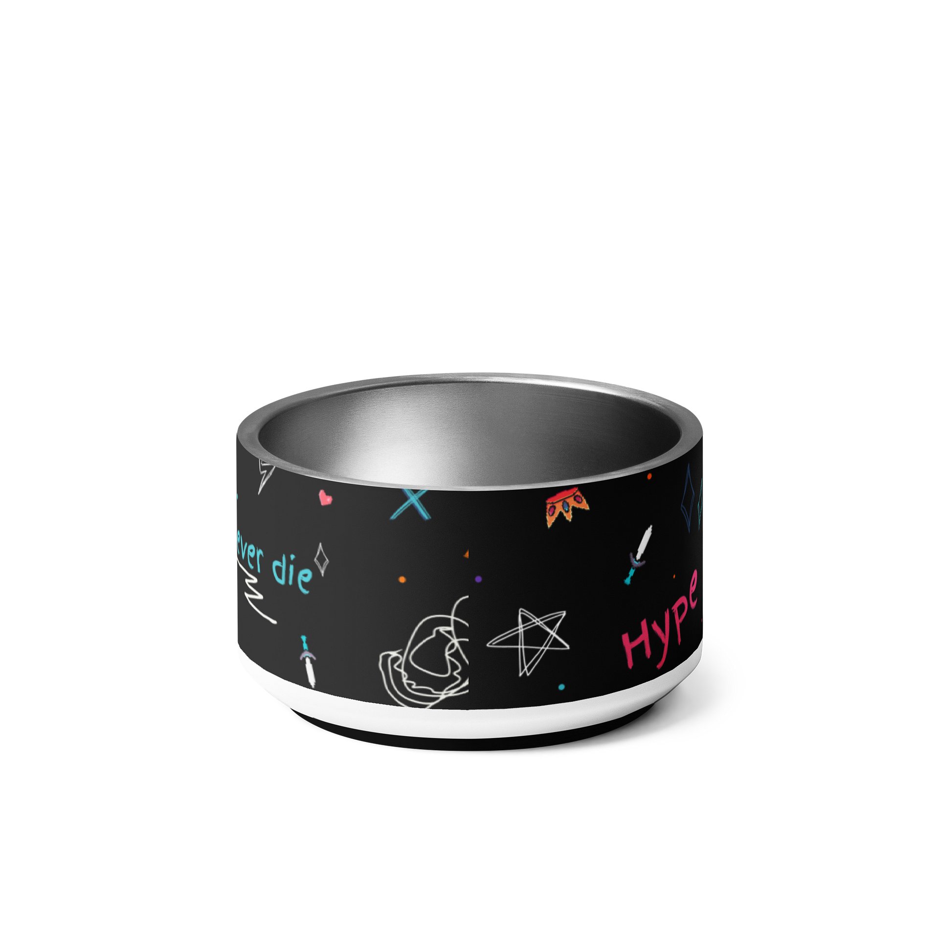 Doodle Pattern Stainless Steel Pet Bowl product image (3)