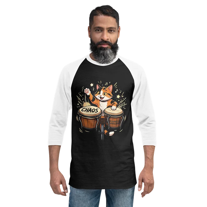Chaos Bongo Cat Baseball Tee - Dark Torso Colors product image (3)