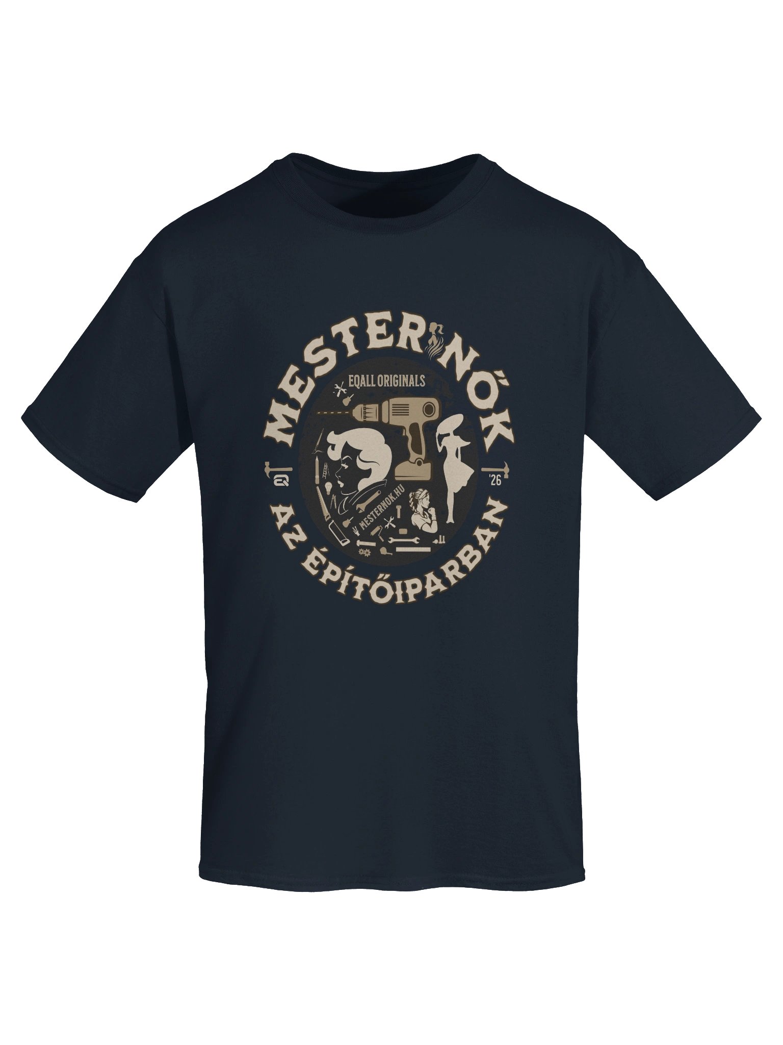 Mesternők Retro Vibe_Unisex 100% Pamut Gildan Dizájn_EQALL.hu® Originals_Barna / Bézs product image (7)