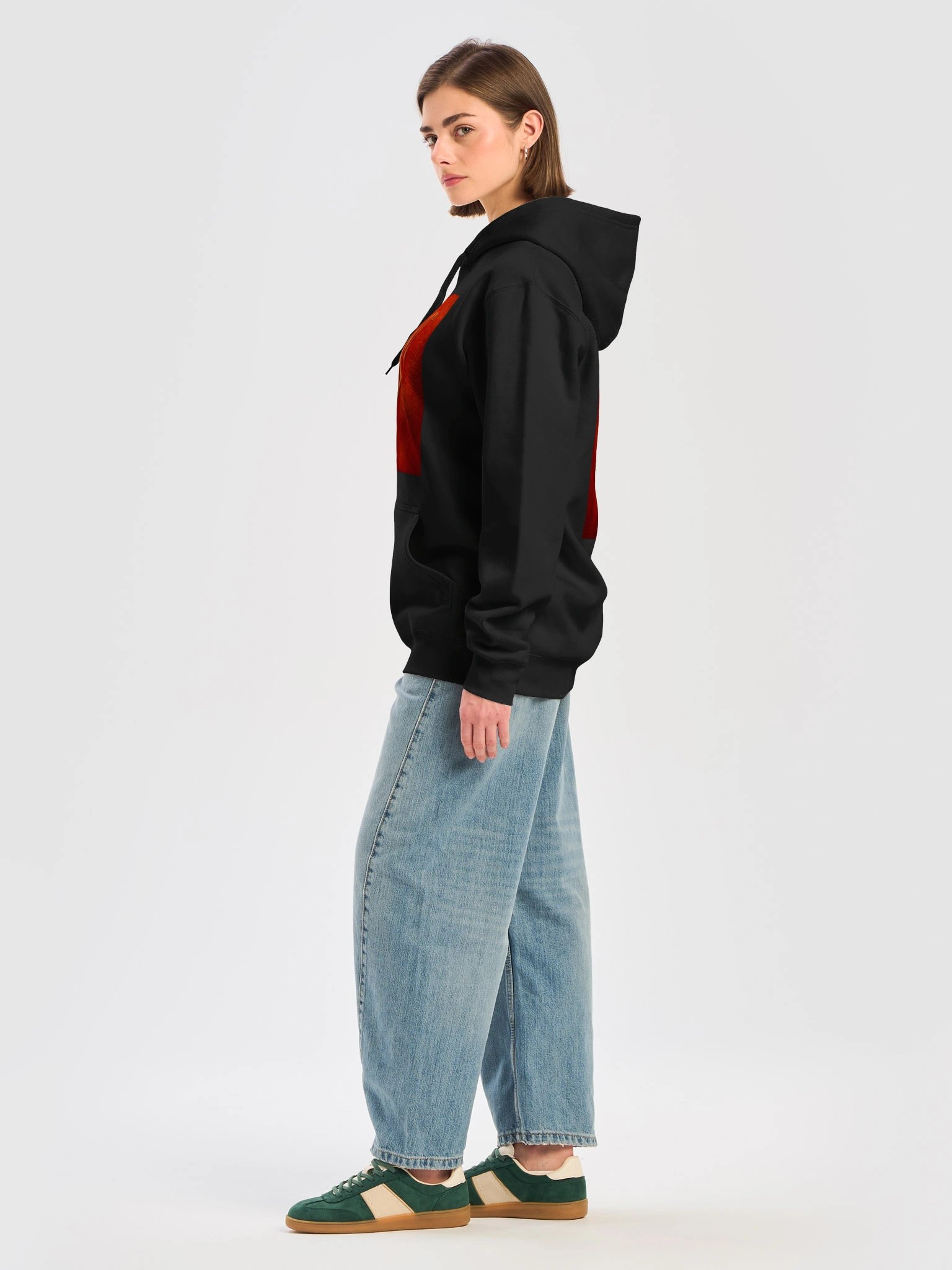PEAFDOVE® RED CAT SIGNAL — Black Hoodie product image (7)