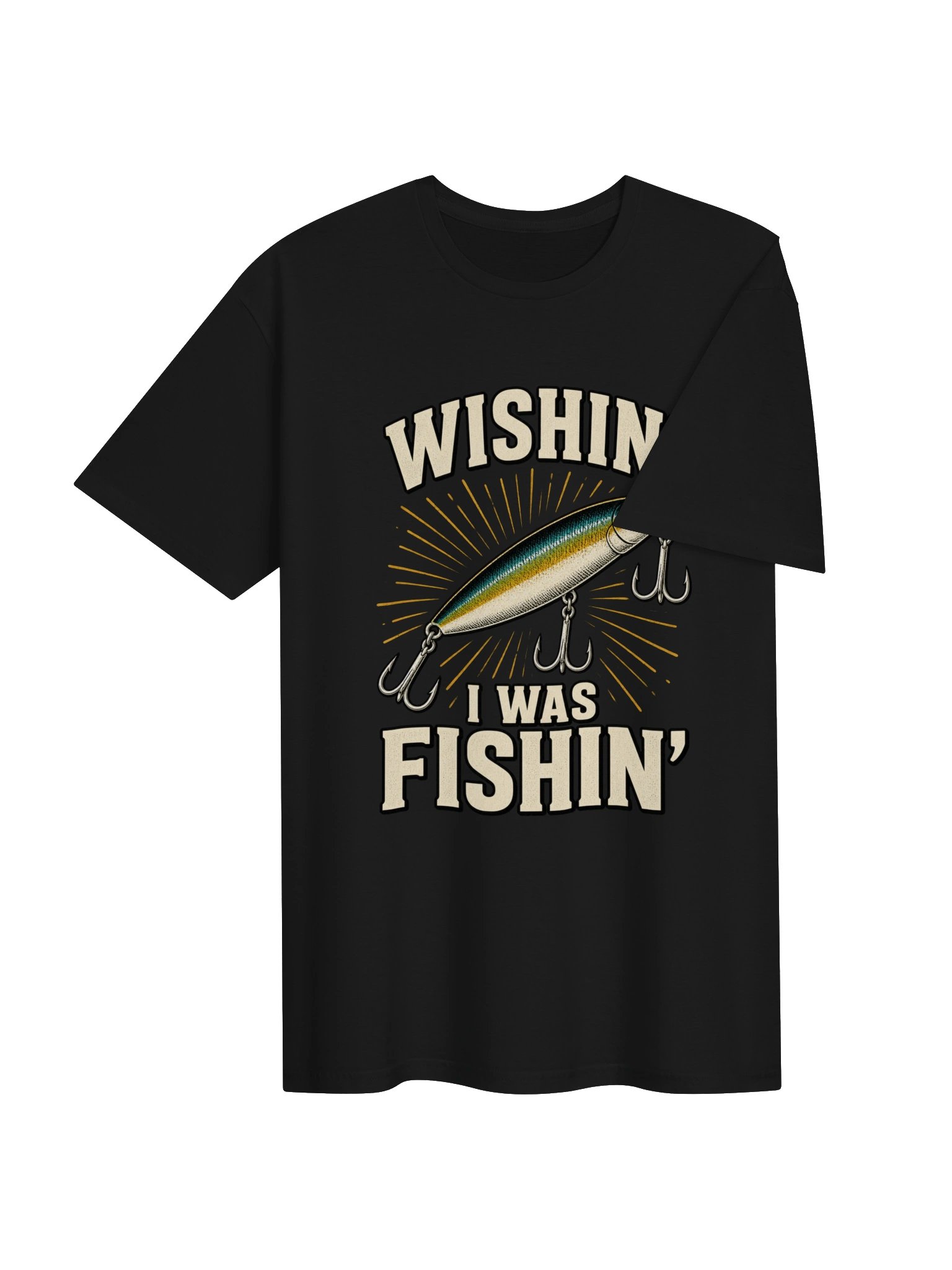 WISHIN' I WAS FISHIN' T-shirt product image (14)