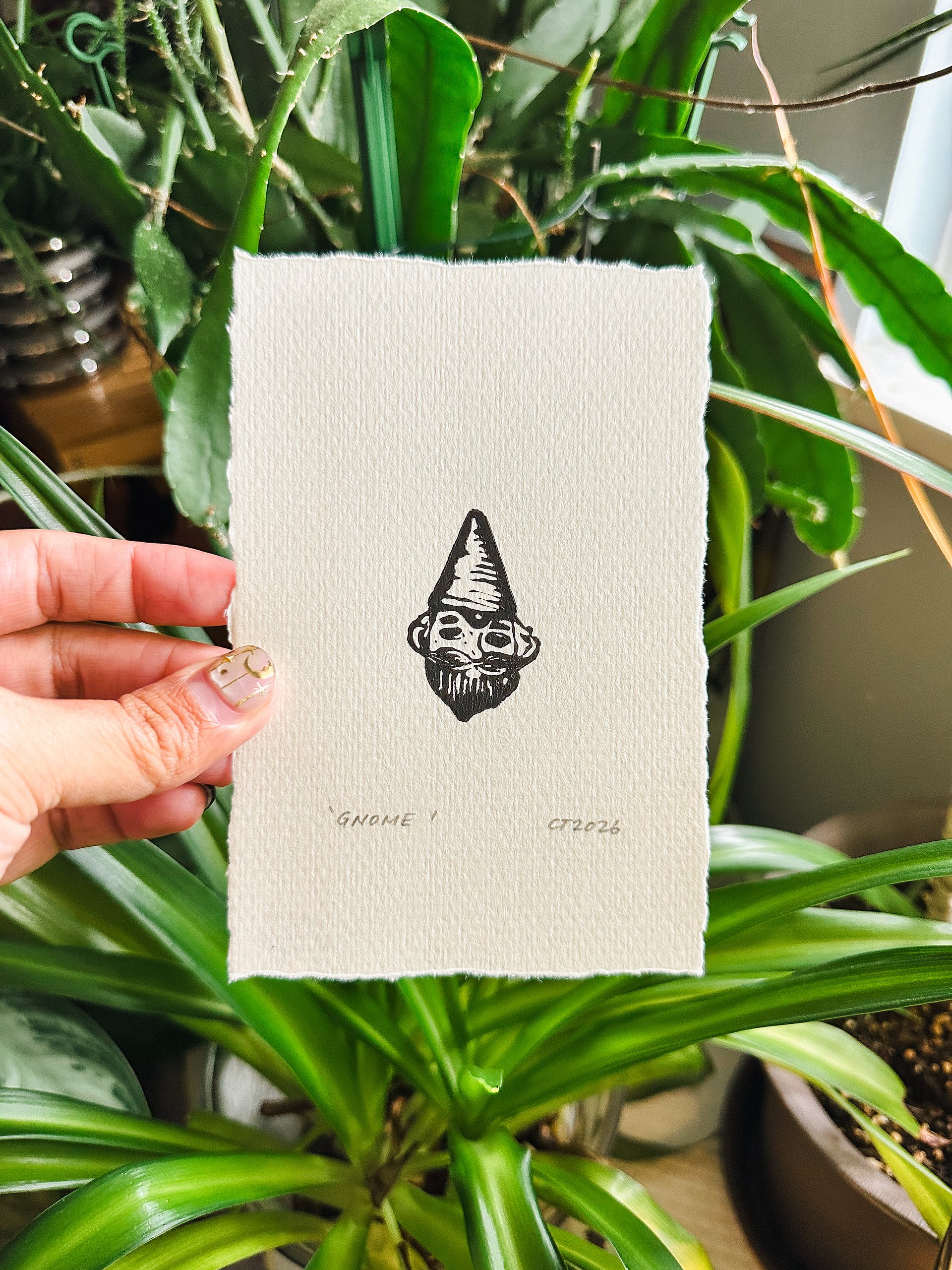 Gnome Linocut Print product image (3)
