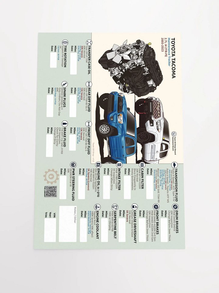 2TR-FE 2.7L I4 MAINTENANCE TRACKER V1.0 product image (2)