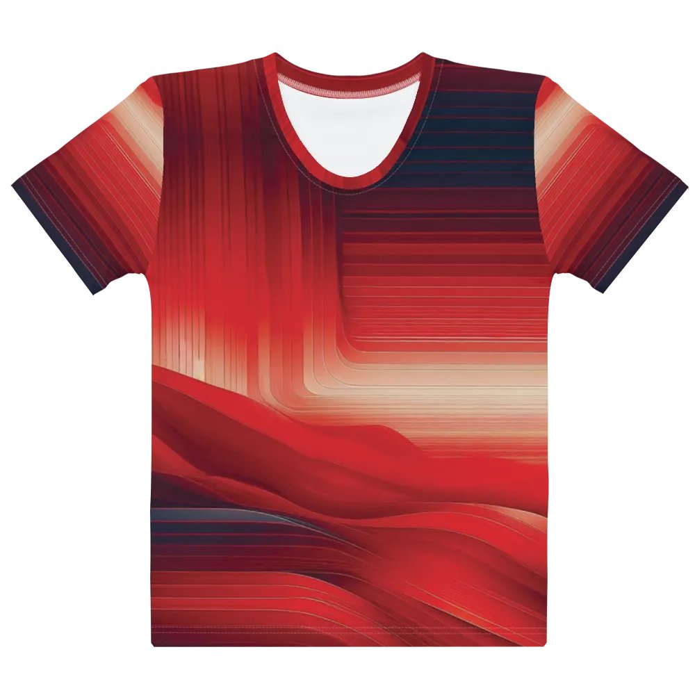 Women's Full-Print-9 Red Glitch Tee product image (1)