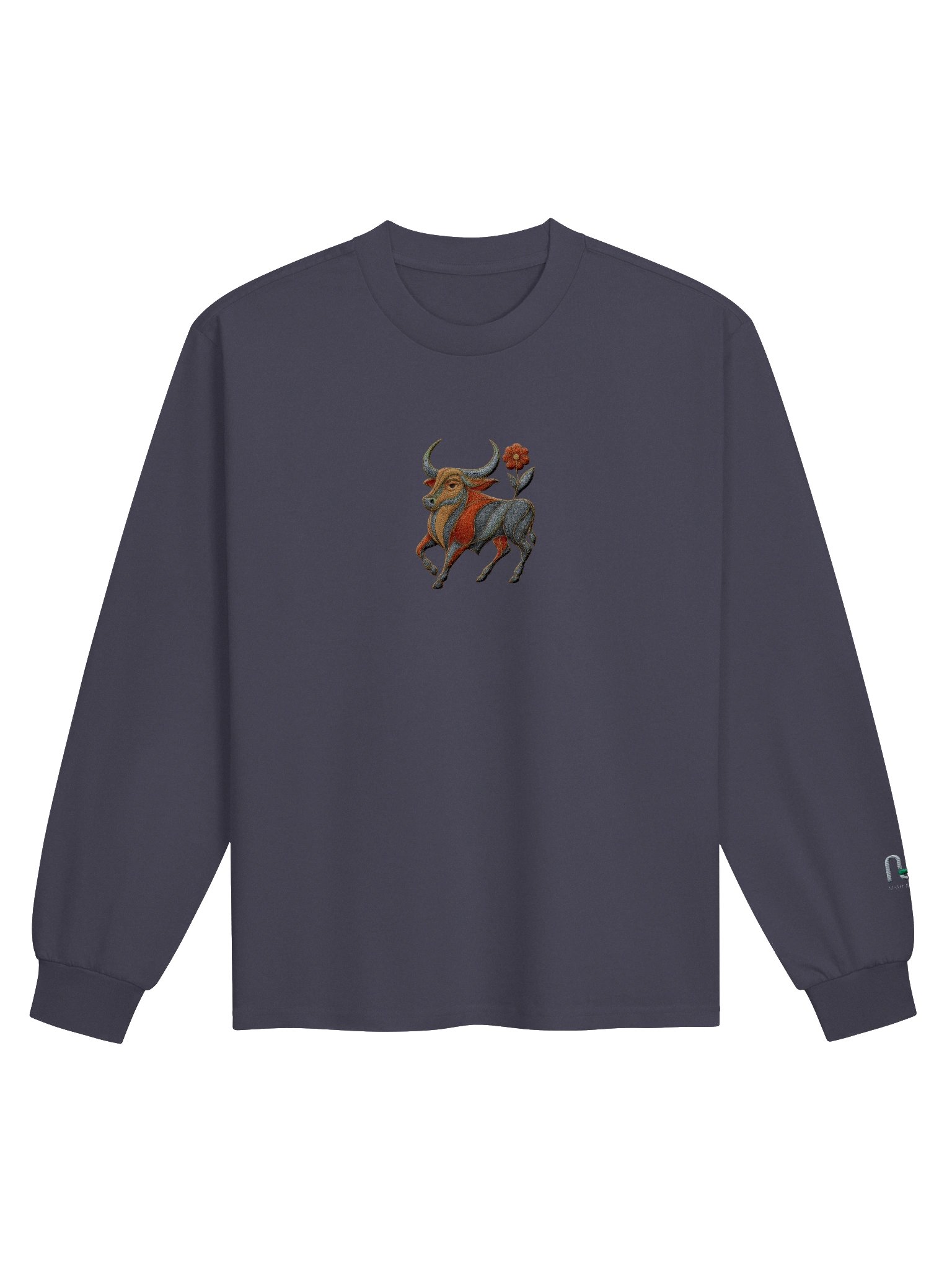 Art Nouveau Bull Unisex Long Sleeve Shirt - Embroidered product image (1)