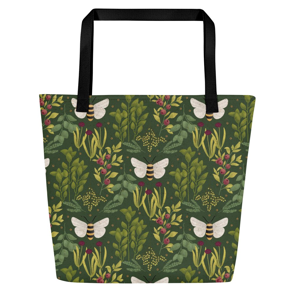 Bees and Foliage Large Tote with Pocket product image (3)