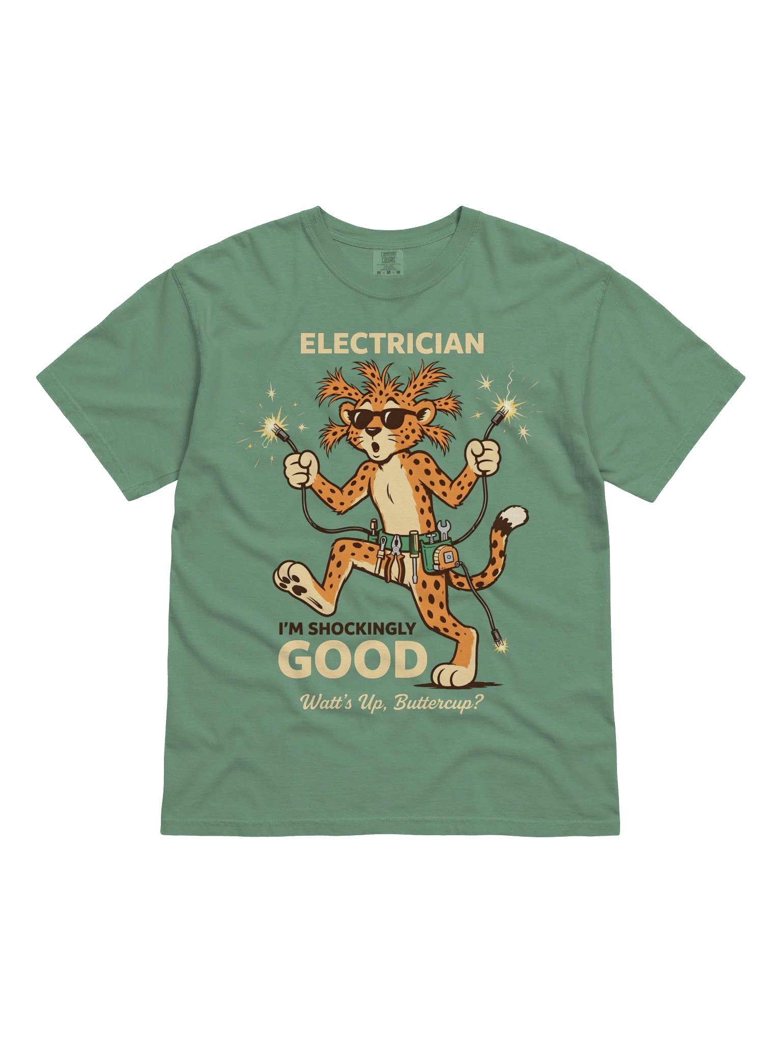 Shockingly Good Electrician cheetah Tee product image (3)