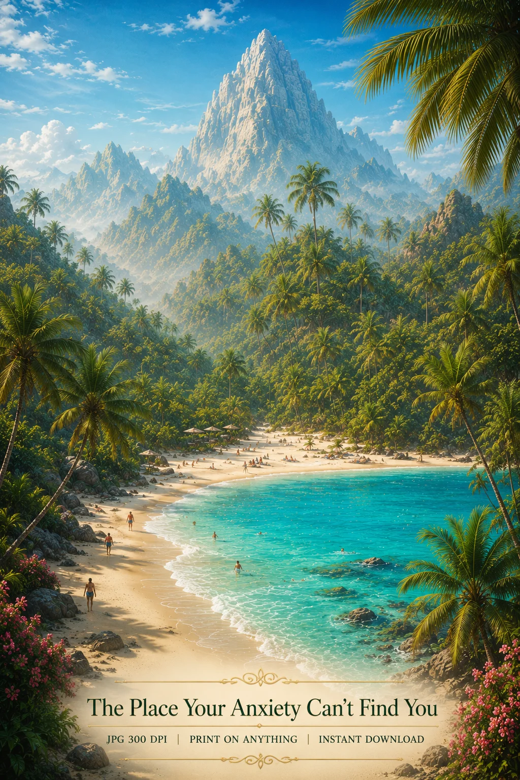 Tropical Beach Paradise JPG | Anxiety Relief Digital Download Print product image (1)