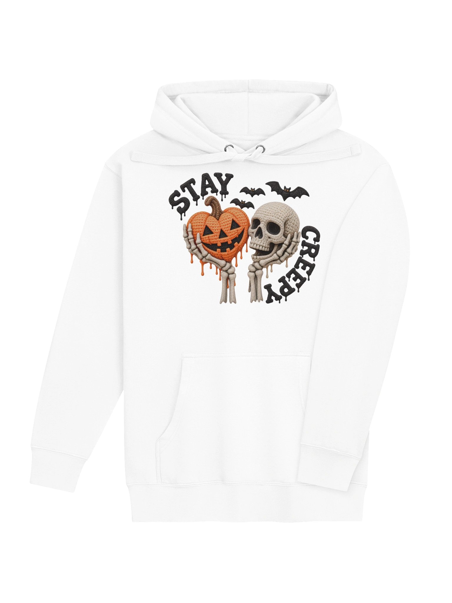 STAY CREEPY Crochet Halloween Skull & Pumpkin Design product image (13)