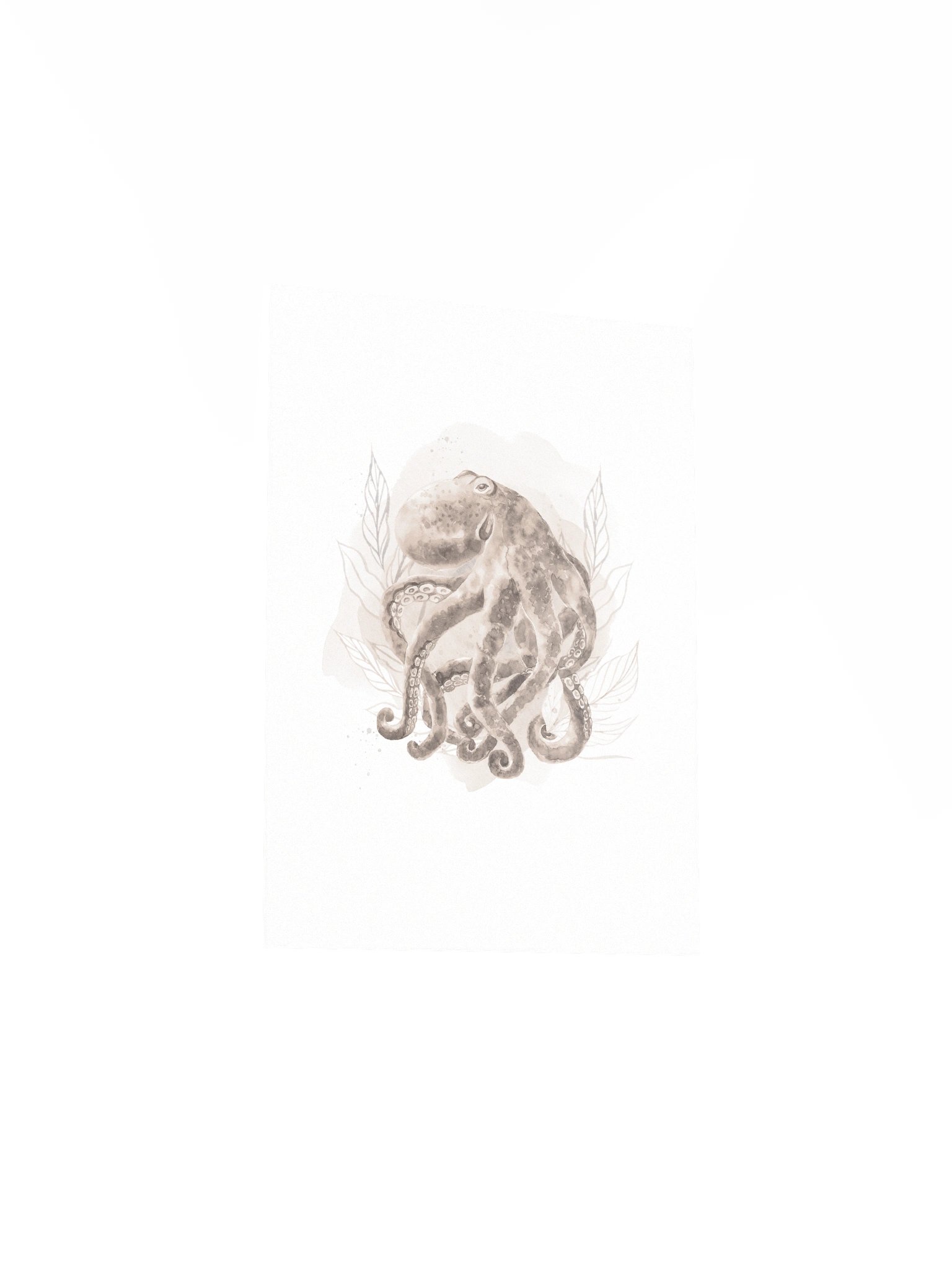 Inky Octopus Sepia Toned Print product image (5)