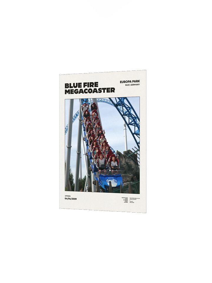 Blue Fire Megacoaster Drop Premium Poster product image (2)