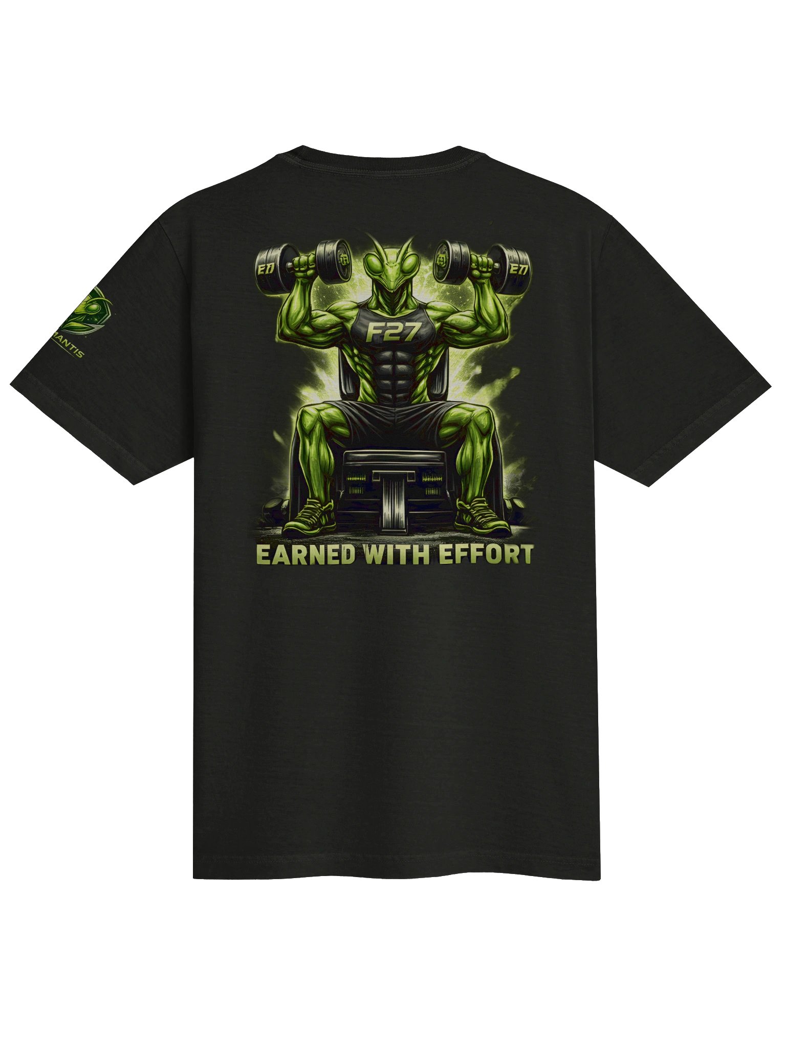 F27 Strength - Earned With Effort Gym Oversized Tee | Motivational Fitness Wear by FayzieBobs product image (6)