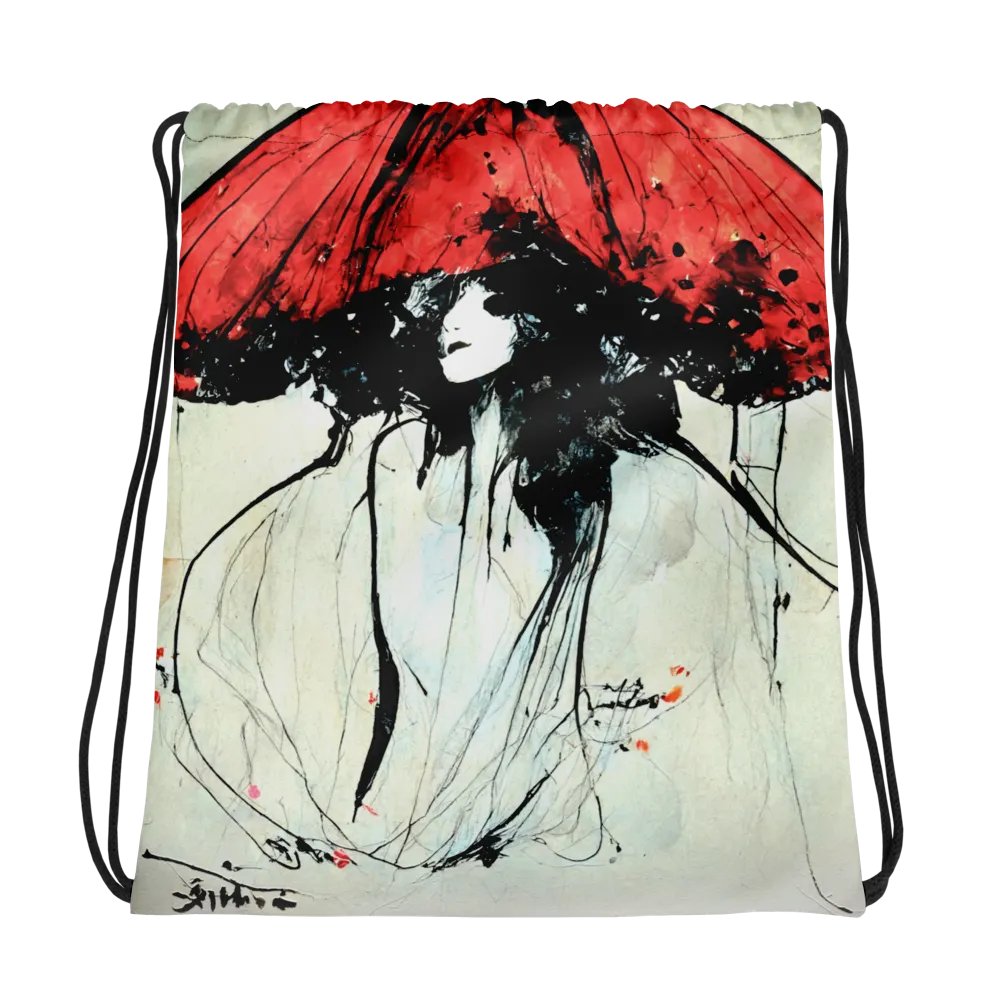 Dramatic Red Hat All-Over Print Drawstring Bag product image (1)