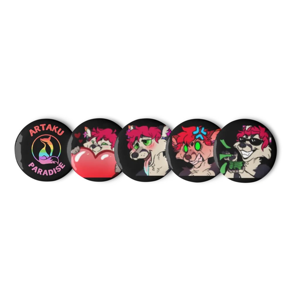 Rainbow Artaku Emote Button Pack (Black) product image (2)