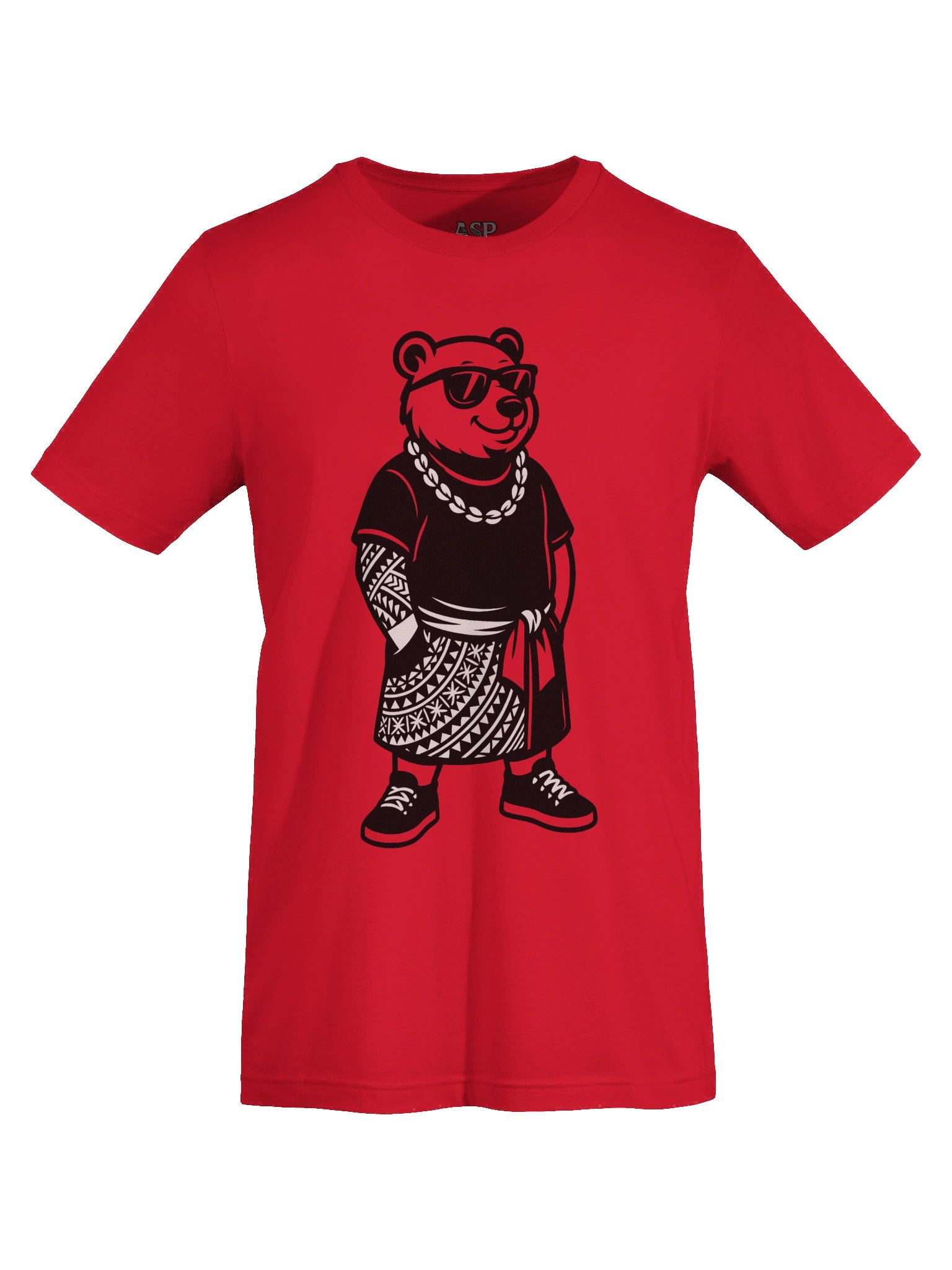 Urban Island Bear Tee – Samoan Streetwear T-Shirt with Tribal Lavalava Design | ASP Apparel product image (7)