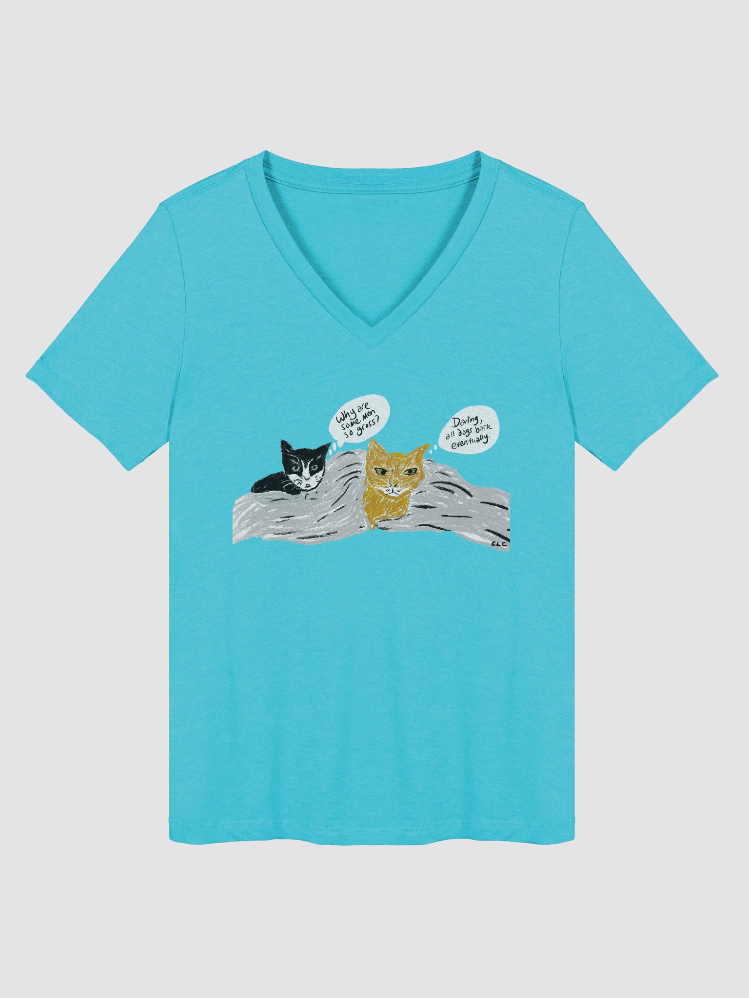 Kitties Thoughts on Men V-neck tee product image (1)