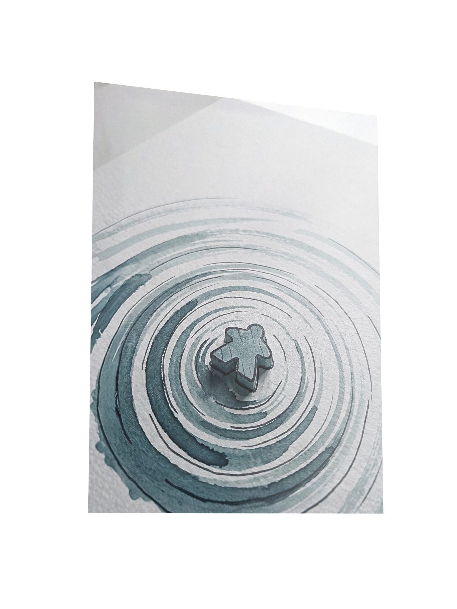 Minimalist Watercolor Meeple on the Water Board Game Room Poster - UNFRAMED product image (3)