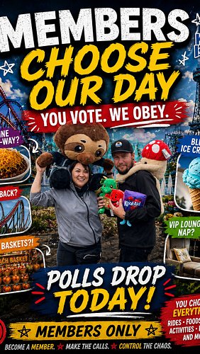 Polls actually dropped YESTERDAY!! Go vote. You have until 2 PM to cast your votes!! #welovepolls #drokoadventures #kingsisland