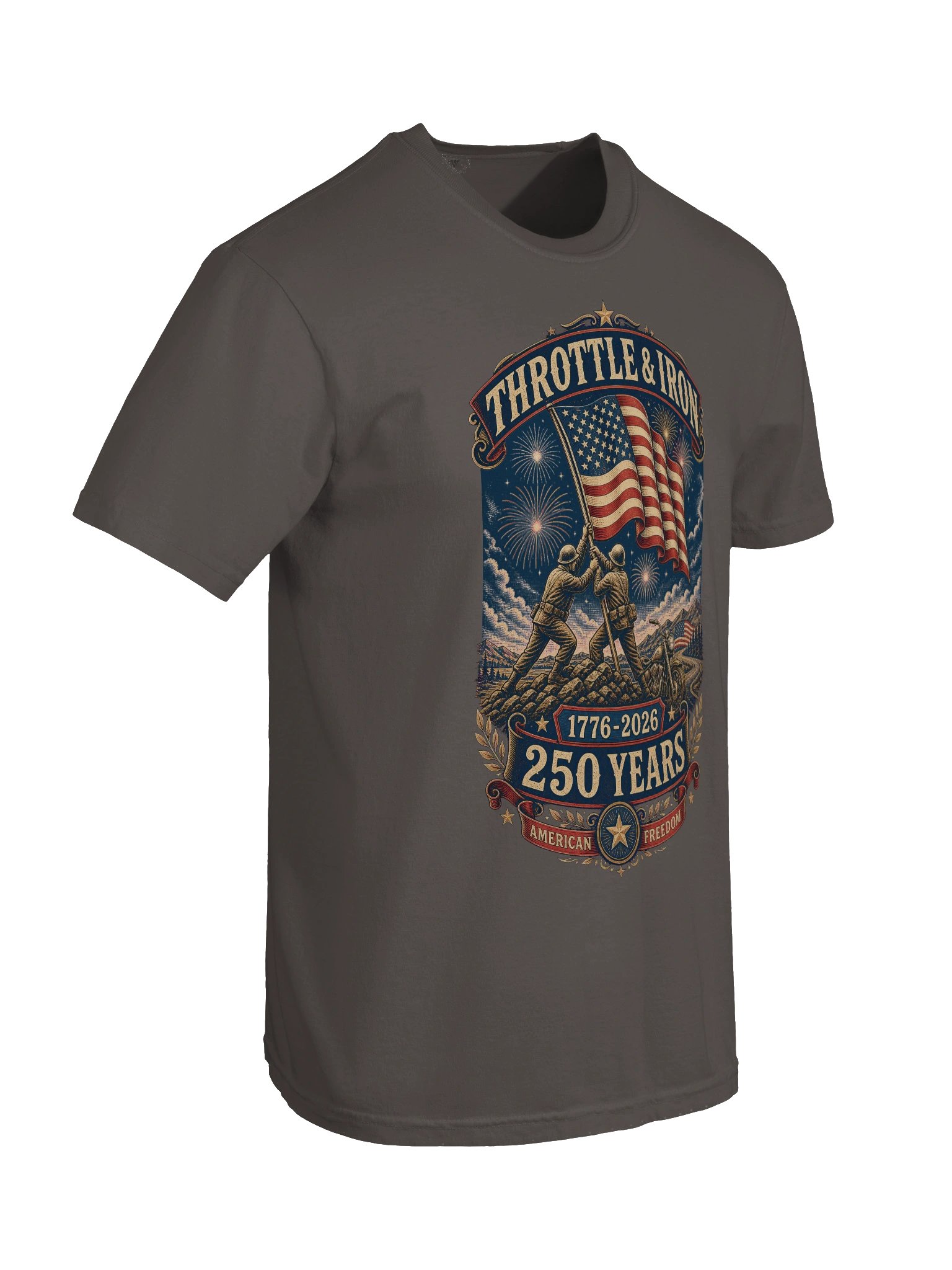 Throttle & Iron Americana 250th Anniversary Heavyweight Tee- Front Graphic product image (6)