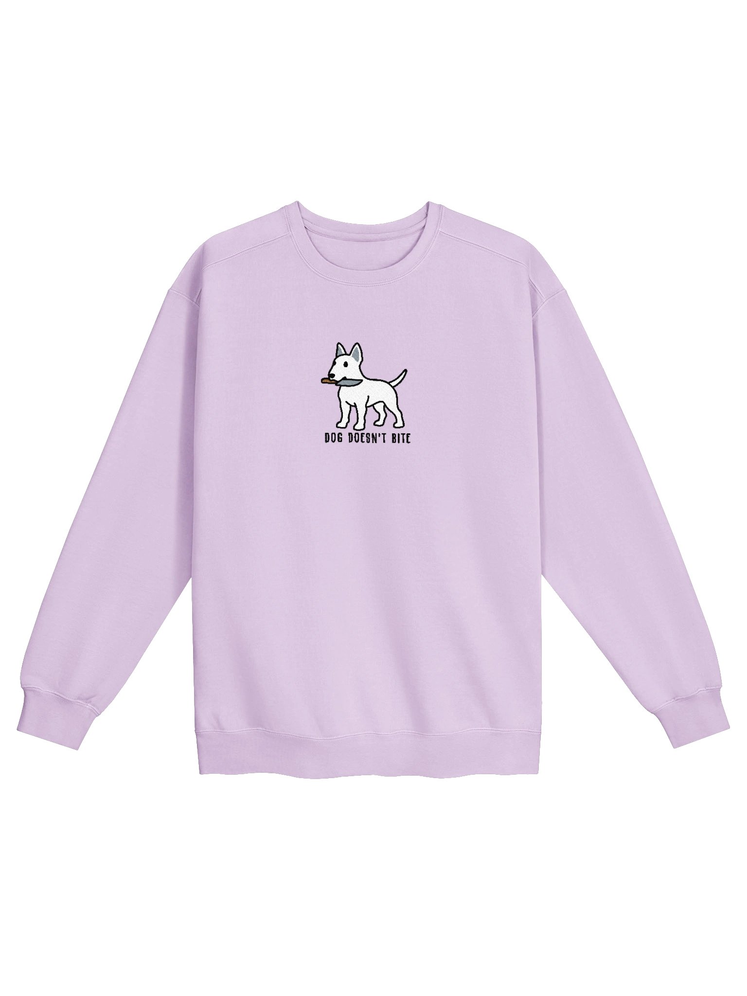 Dog Doesn't Bite Funny Chibi-Style Embroidered Premium Sweatshirt for English Bull Terrier(White) Owners product image (33)