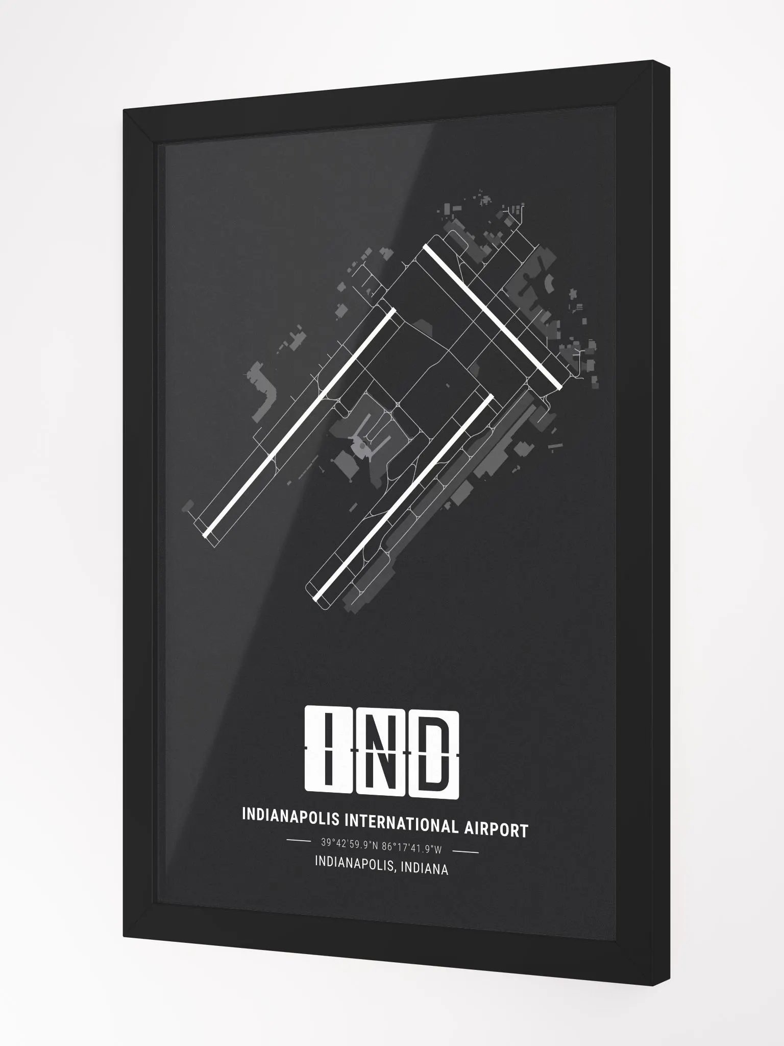 Framed Airport IND Premium Map On Matt Paper product image (2)