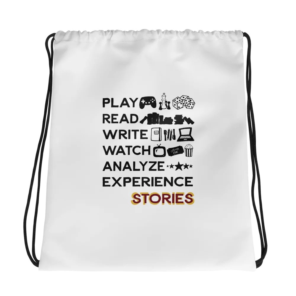 Experience Stories Drawstring Bag (Red and Gold) product image (1)