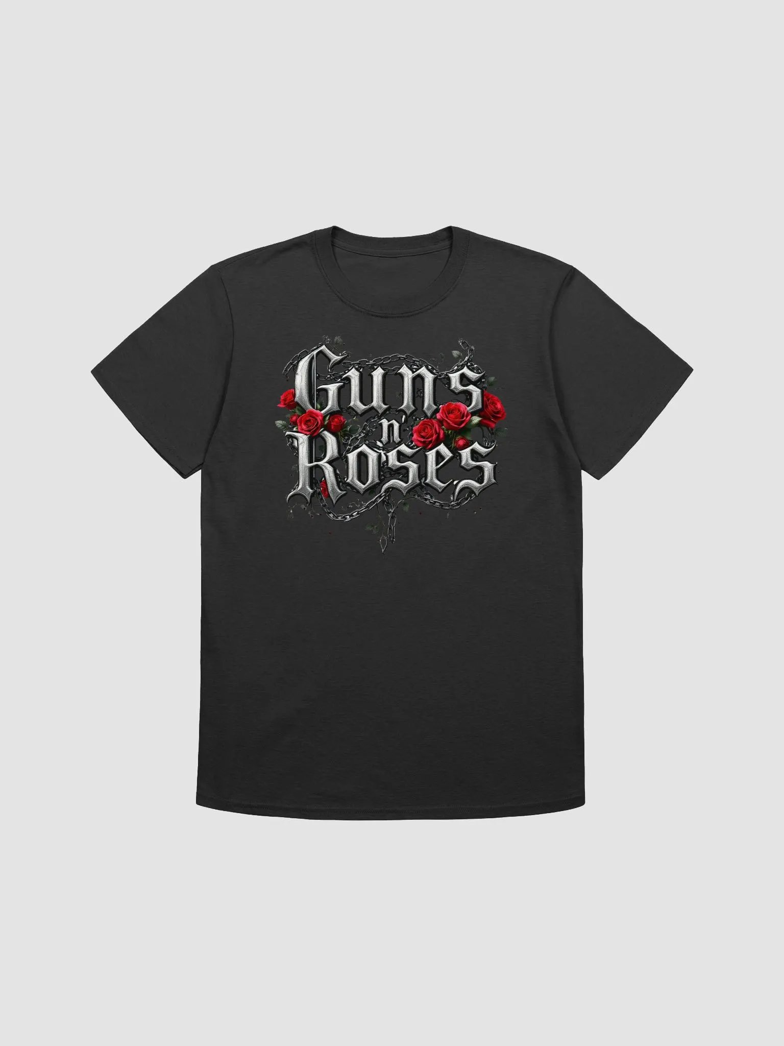 Guns N’ Roses Classic Logo T-Shirt | Metallic Rose Gothic Text Graphic Tee | Timeless Hard Rock Streetwear product image (1)
