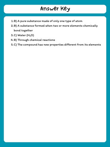 Elements and Compounds Reading Comprehension Passage & Questions product image (3)