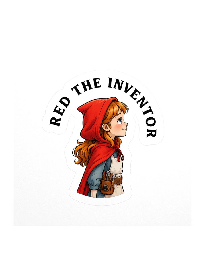 "Red the Inventor" 3x3 Sticker product image (1)