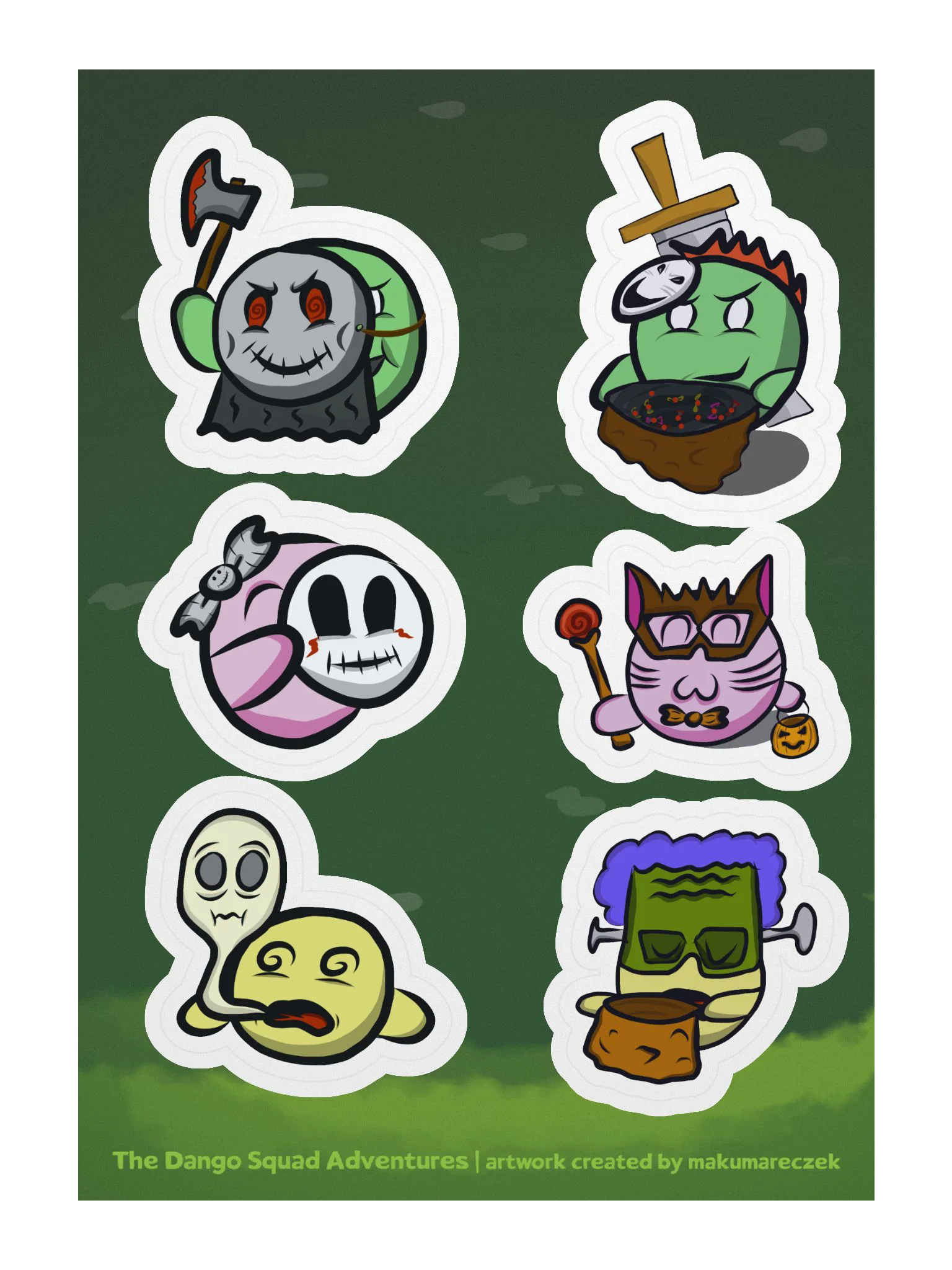 Dango Halloween Set - Kiss Cut Sticker Sheet product image (1)