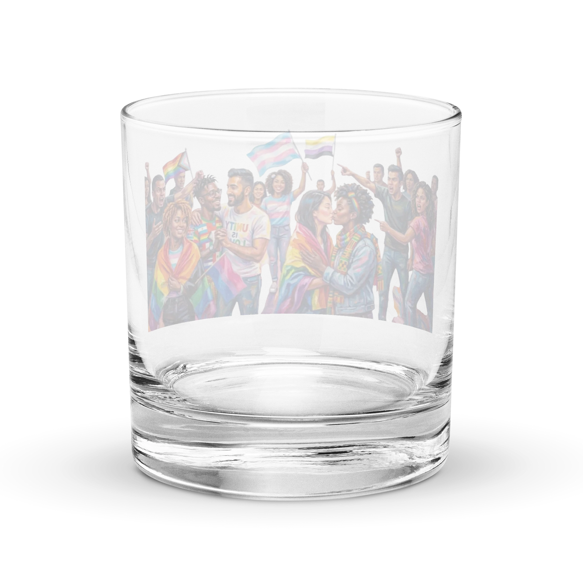 Rainbow Pride Celebration Rocks Glass product image (4)