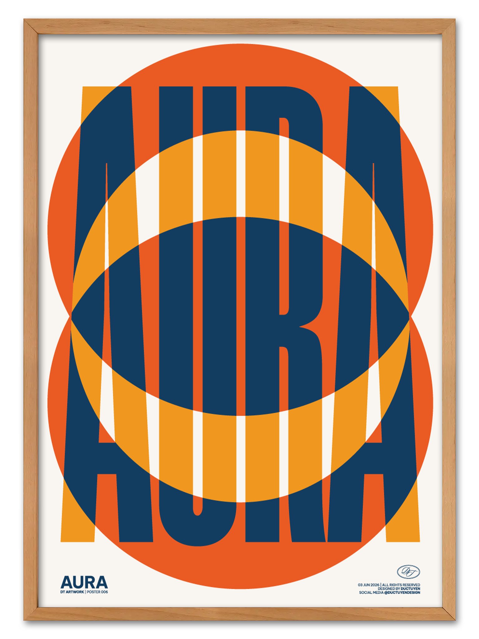 "AURA" Typography Framed Poster product image (1)
