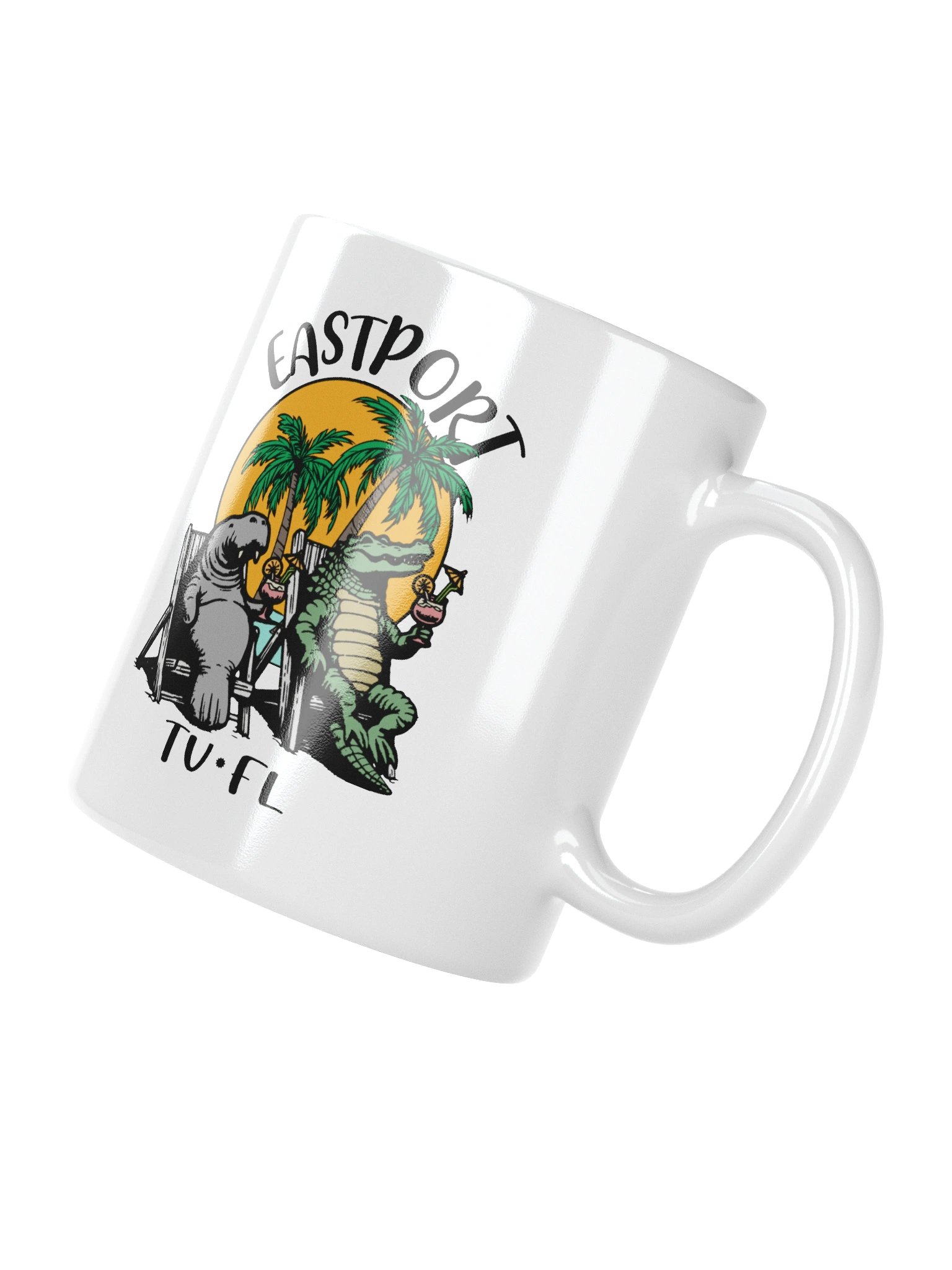 Eastport TV Florida USA Fun Manatee Alligator Design Coffee Mug product image (3)
