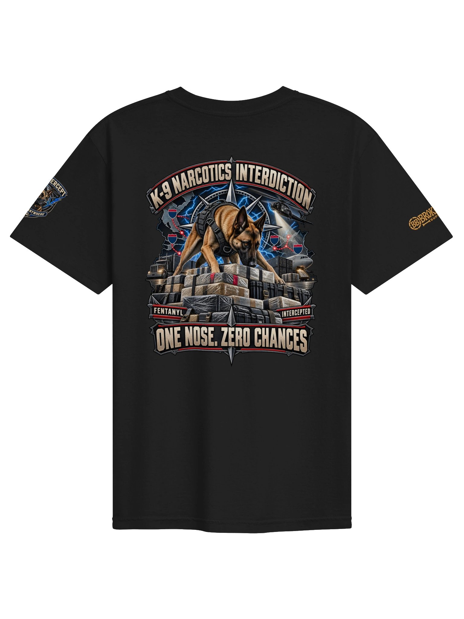 K9 Narcotics Shirt — One Nose, Zero Chances Tactical Unit Tee | Flat Out Broken™ product image (3)