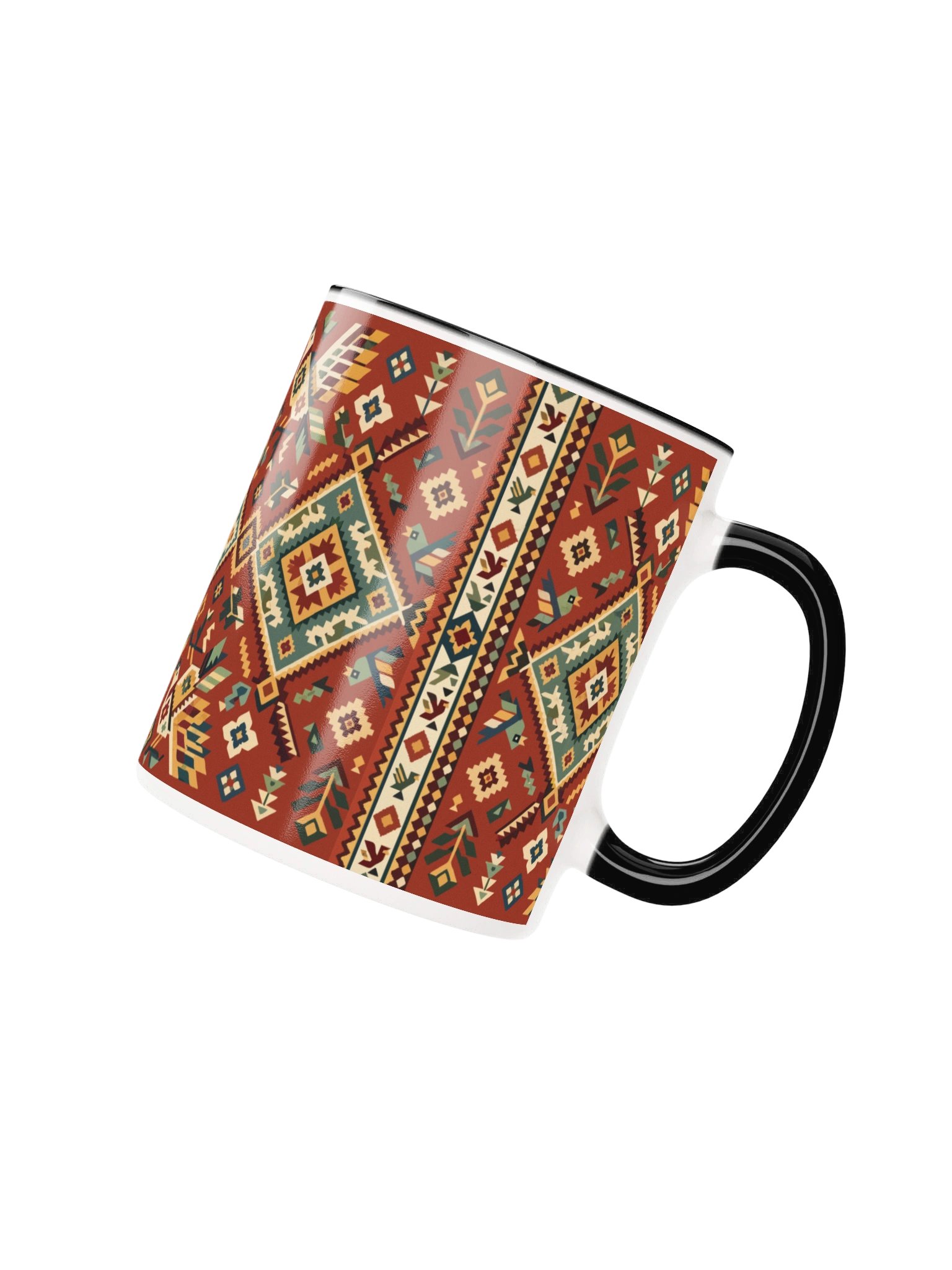 Folk Art Mug – Terracotta Diamonds product image (3)