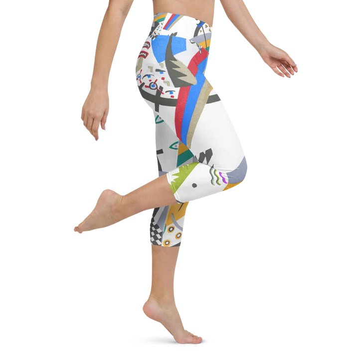 Abstract Lithographic Pattern Design Yoga Capri Legging - V4 product image (2)