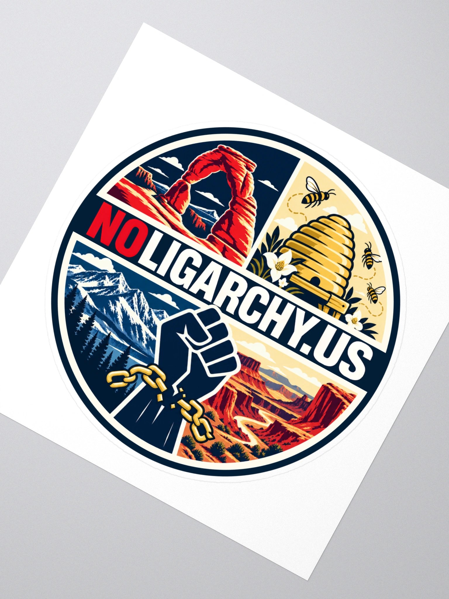Utah NOLIGARCHY.US sticker product image (2)
