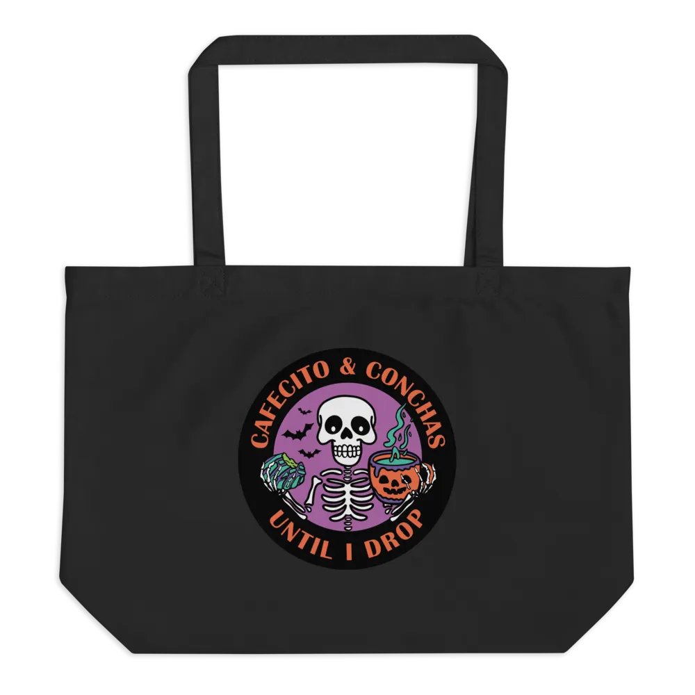 Cafecito and Conchas Halloween Skeleton Organic Cotton Tote product image (1)