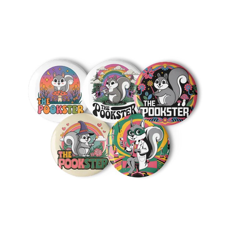 Original Pooky Artwork Buttons: Set of Five -M product image (3)