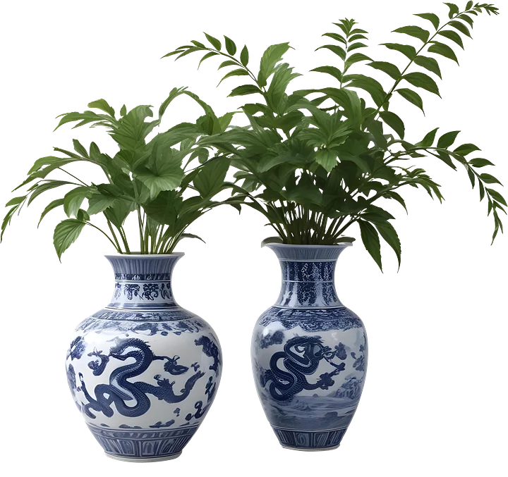 Chinese Porcelain Vase – Year of the Dragon with Serpent Décor PNG product image (1)