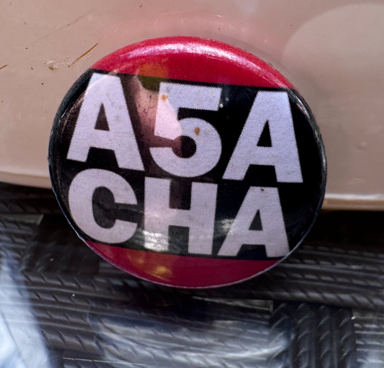 Across Five Aprils: White on Black CHA 1" Button product image (1)