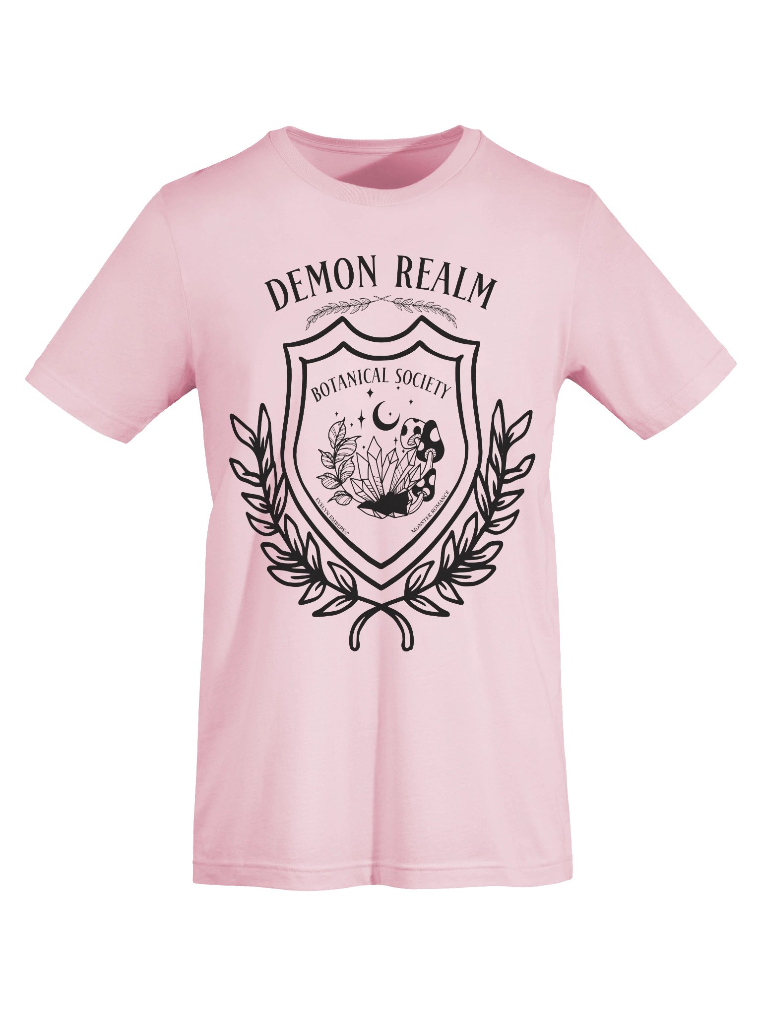 "Demon Realm Botanical Society" Bella+Canvas T-Shirt - black text on light colors product image (59)