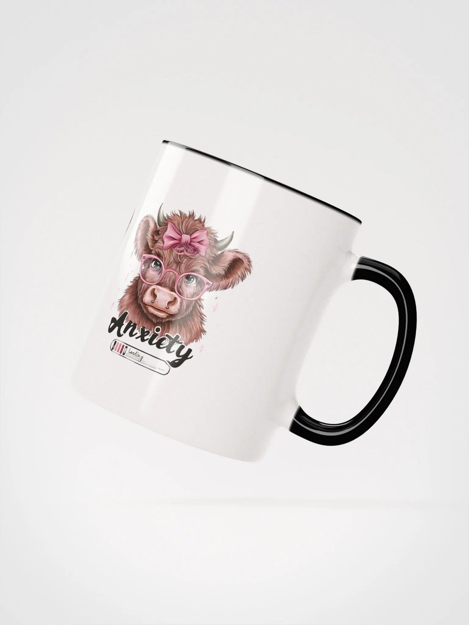 Anxiety Loading Coffee Mug – Funny Heifer Cow Design – Humorous Animal Lover Gift product image (3)