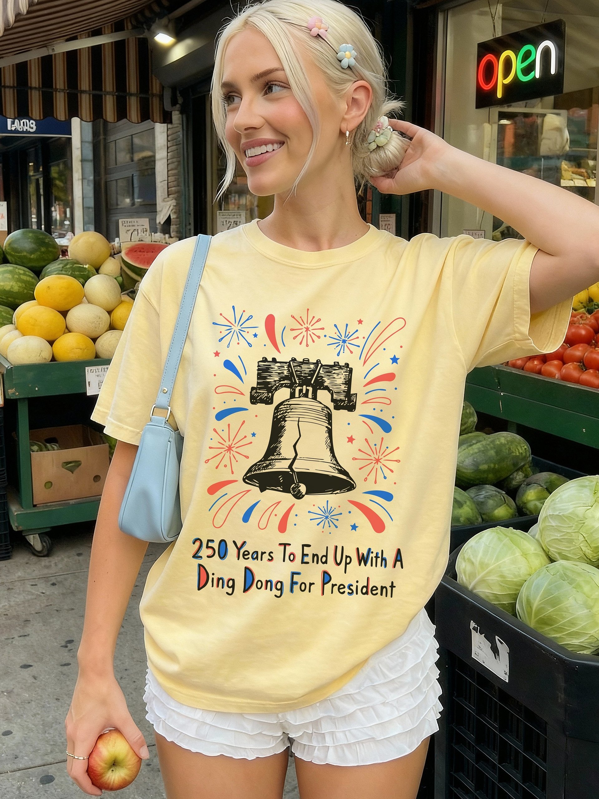 Fourth of July Funny Ding Dong For President T-Shirt, Subtle F Trump Tee, USA 250 Birthday product image (25)