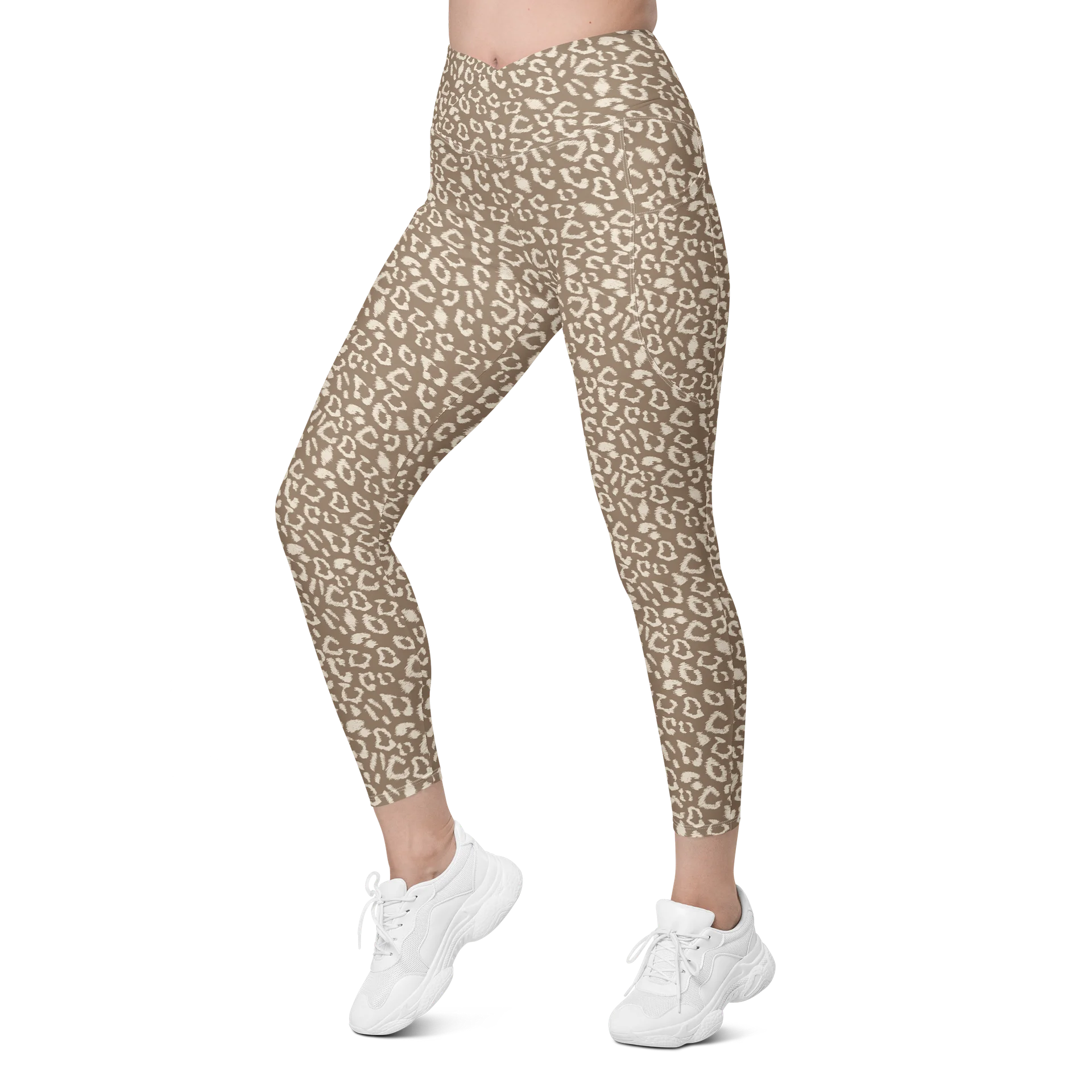 Comfortable Crossover Leggings with Bold Leopard Print product image (5)